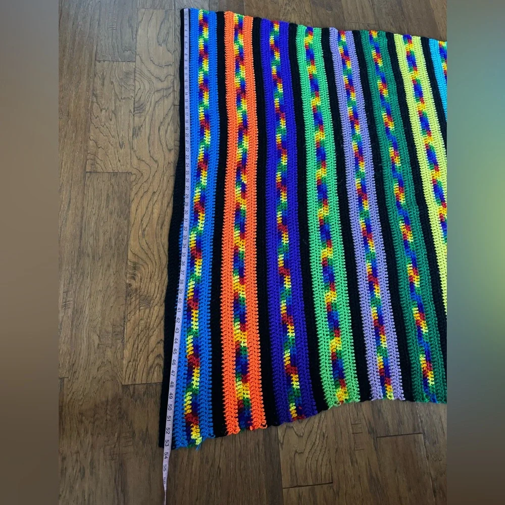 Handmade Rainbow Crochet‎ Throw